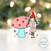 Girl Gnome Mushroom Sticker